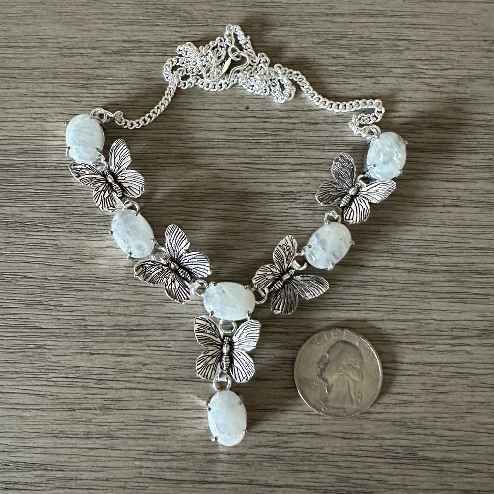 0116 Rainbow Moonstone Ethnic Handmade Necklace Silver Gemstone Jewelry - Picture 5 of 11